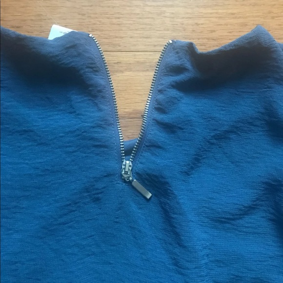 H&M Blue Long Balloon Sleeve Sheer Midi Dress 2 - Picture 6 of 8